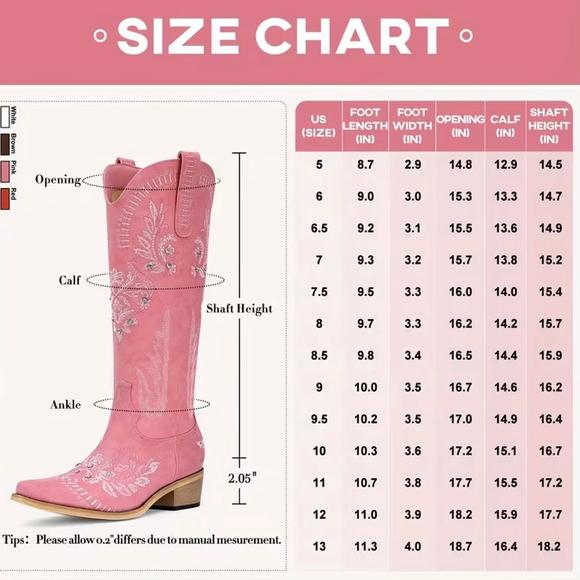 Wide Calf Pink Embroidered Rhinestone Cowboy Boots Knee High Snip Toe 8.5 NWB - Picture 15 of 16